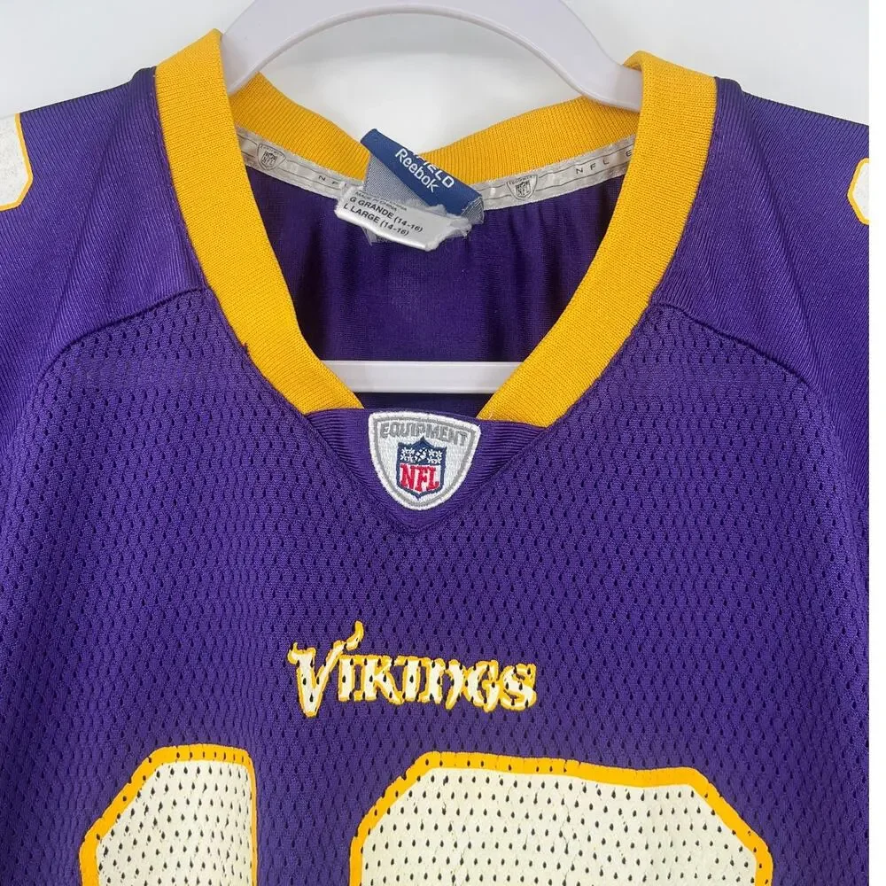 Reebok NFL Equipment Y2K Vikings #12 Percy Harvin Jersey Youth Large Purple Mesh